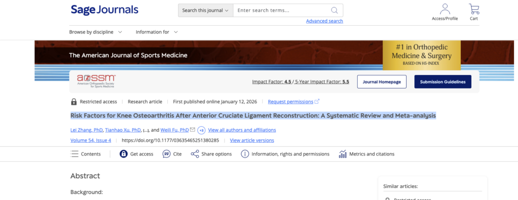 ACL Surgery: What Raises Arthritis Risk?